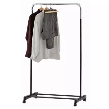 Стойка для одежды PANAMA, 855x435x1520 мм, на колёсах и полкой для обуви, цвет чёрный