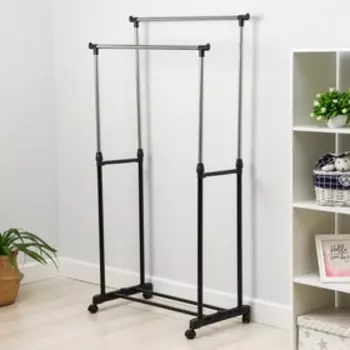 Вешалка - стойка напольная для одежды Доляна, телескопическая, 2 перекладины 804390(160) см