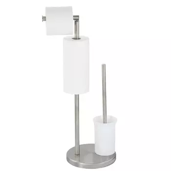 Стойка для туалета MARSEILLE, с держателем и накопителем туалетной бумаги, серебристый