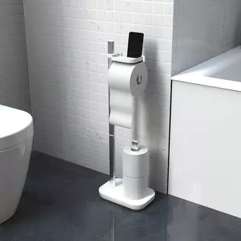 Стойка для туалетной бумаги напольная, 73x25x16 см, белый