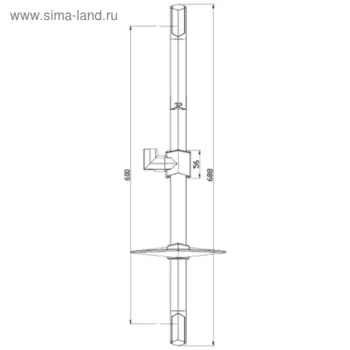 Стойка душевая LM8066С 685мм с шестиугольной мыльницей, хром