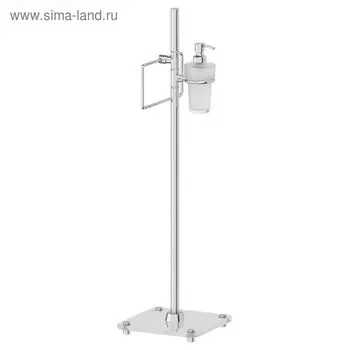 Стойка с двумя аксессуарами для туалета с биде 80 см, матовое стекло, хром, FBS