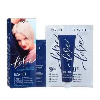 Стойкая крем-краска для волос ESTEL LOVE блондин серебристый