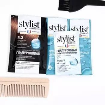 Стойкая крем-краска STYLIST COLOR PRO Гиалуроновая, тон золотистый каштан, 115 мл