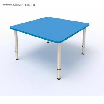 Стол детский регулируемый, 4-х местный, 700 × 700 × 400 мм, группа 0-3, цвет синий