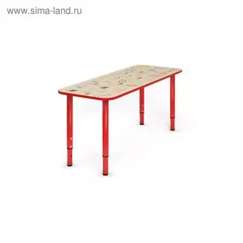 Стол детский регулируемый «Азбука», 1200 × 450 × 400 мм, группа 0-3, УФ-печать, красный