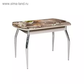 Стол "Грация" нераздвижной 1,1 м, покрытие стекло 128947691, механизм бабочка, дуб сонома