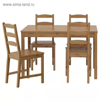 Стол и 4 стула ЙОКМОКК, морилка, антик