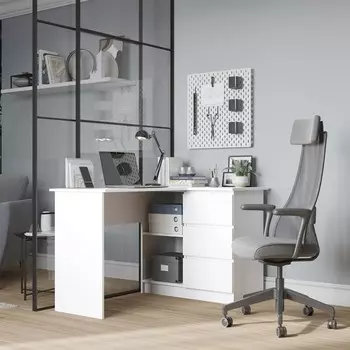 Стол компьютерный «Мадера», 3 ящика, 1244850770 мм, цвет белый