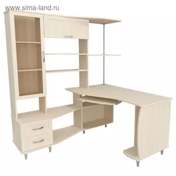 Стол компьютерный Альфа-4 Левый Дуб молочный