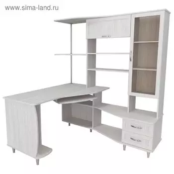 Стол компьютерный Альфа-4 Правый Ясень шимо светлый