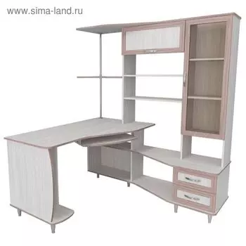 Стол компьютерный Альфа-4 Правый Ясень шимо светлый/темный