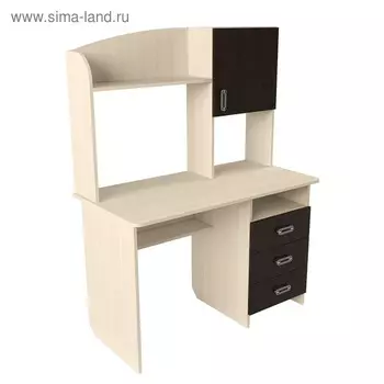 Стол компьютерный Альянс 5, 1200х600х1580, Дуб молочный/Венге