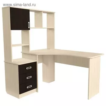Стол компьютерный «Альянс 7», 3 ящика, 138011901550 мм, цвет дуб молочный/венге