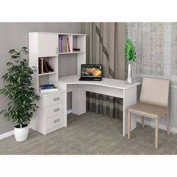 Стол компьютерный "Альянс-7", 1380х1190х1550, белый