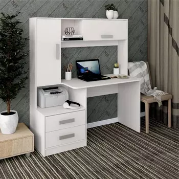 Стол Компьютерный "Альянс-8", 1450х570х1600, белый