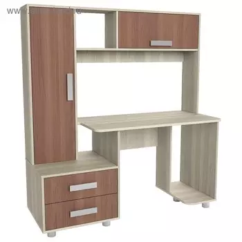 Стол компьютерный Альянс 8, 1450х570х1600, Ясень шимо светлый/Темный