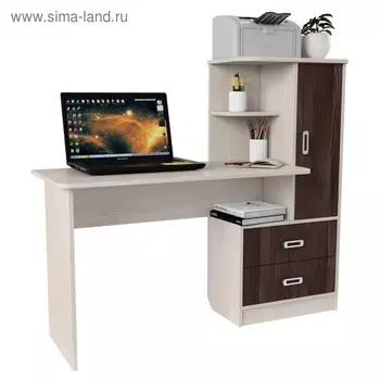 Стол компьютерный Альянс 9, 1450х520х1250, Бодега светлый/Темный