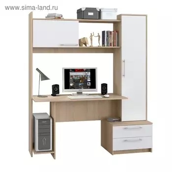 Стол компьютерный «Денвер», 15906031860 мм, цвет дуб сонома/белый