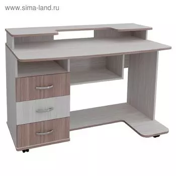 Стол компьютерный Юниор-1 Ясень шимо светлый/темный