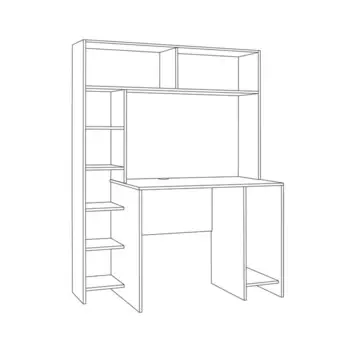 Стол компьютерный Комфорт 12.73, 1267х602х1654, Дуб золотой крафт/Белая Аляска
