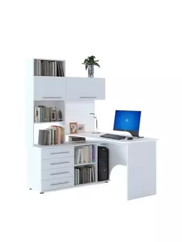 Стол компьютерный «КСТ14.1», левый, 135012351828 мм, белый