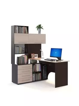 Стол компьютерный «КСТ14.1», левый, 135012351828 мм, венге/беленый дуб