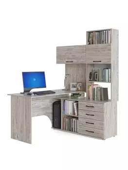 Стол компьютерный «КСТ14.1», правый, 135012351828 мм, дуб юкон