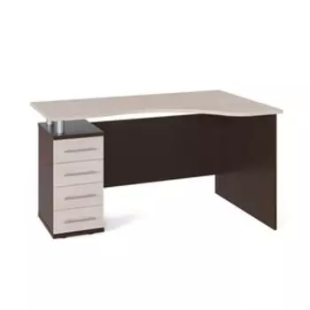 Стол компьютерный «КСТ-104», 1350 × 860 × 750 мм, левый, цвет венге / белёный дуб