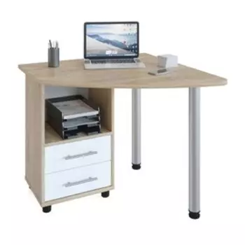 Стол компьютерный «КСТ-120», 900 × 900 × 750 мм, левый, цвет дуб сонома / белый