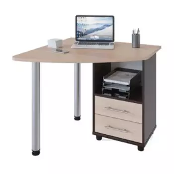 Стол компьютерный «КСТ-120», 900 × 900 × 750 мм, правый, цвет венге / белёный дуб