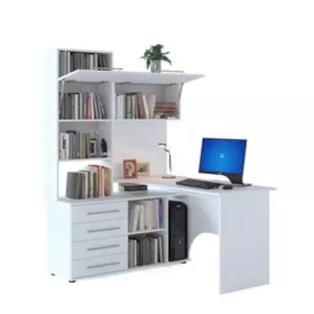 Стол компьютерный «КСТ-14Л», 1400 1235 1828 мм, левый, цвет белый