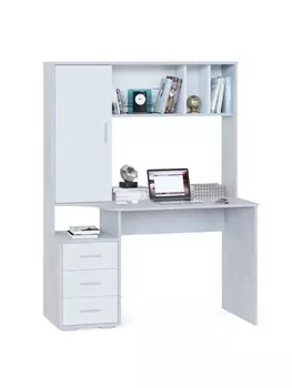 Стол компьютерный «КСТ-16», 12006001600 мм, бетон/белый