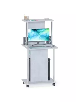 Стол компьютерный с полкой «КСТ-12», 6006001255 мм, бетон