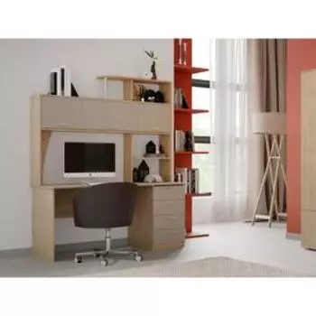 Стол компьютерный СК-11 1500х650х1930 дуб натуральный светлый/капучино