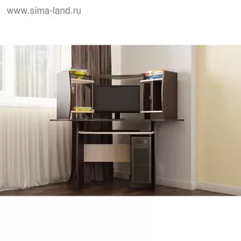 Стол компьютерный СК-4 1250х1000х1000 Дуб выбеленный/Венге