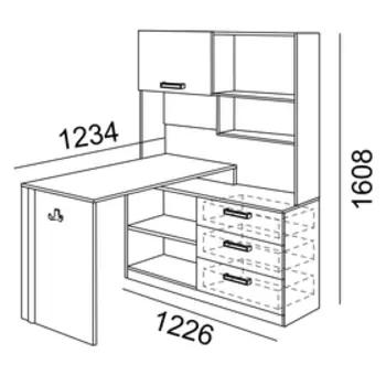 Стол компьютерный Walker, 1234х1226х1608
