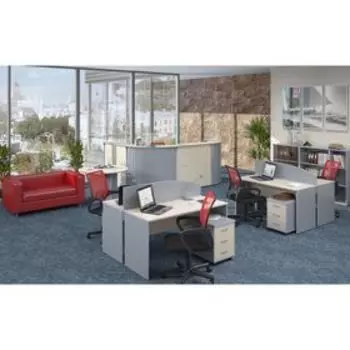 Стол криволинейный IMAGO «СА – 4Л», 1600600(1200)755 мм, цвет клён/металлик