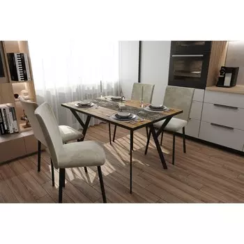 Стол обеденный «Милан», 1300850750 мм, цвет дуб вотан / металл графитовый муар