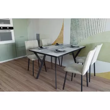 Стол обеденный «Милан», 1300850750 мм, цвет ясень анкор светлый/металл графитовый муар