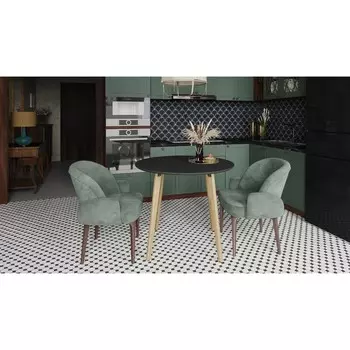 Стол обеденный «Морган», 900900756 мм, цвет графит / дуб янтарный