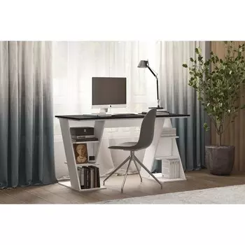 Стол письменный, 1400600750 мм, цвет белый бриллиант/чёрный