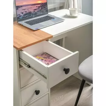 Стол письменный Neoletta, 900450760 мм, 4 ящика, цвет белое тиснение /дуб вотан