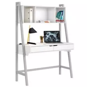 Стол письменный Polini kids Mirum 1445, с полкой, цвет белый-серый