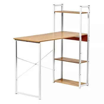 Стол письменный с полками Frame, 1000 × 450 × 1100 см, цвет светлое дерево / белый