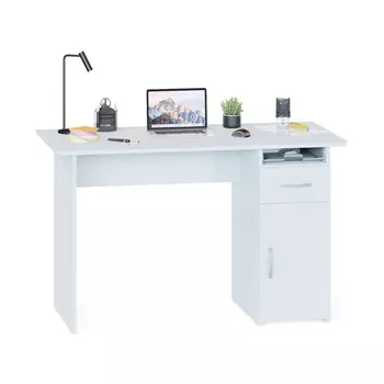 Стол письменный с тумбой «СПм-03.1», 1200600740 мм, белый