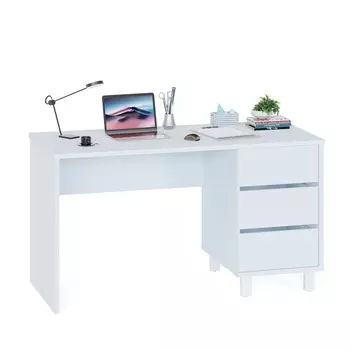 Стол письменный с тумбой «СПм-210», 1350600750 мм, белый