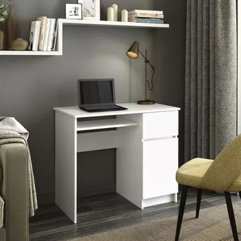 Стол письменный «Мадера», правый, 900500770 мм, цвет белый