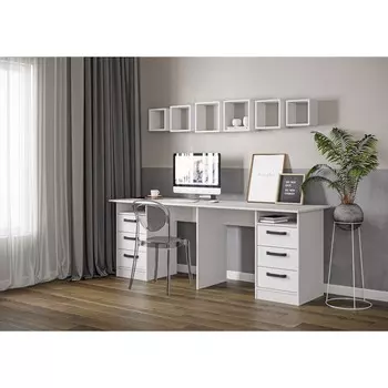 Стол письменый «СТН-3», 2040600750 мм, белый брилл/белый глянец