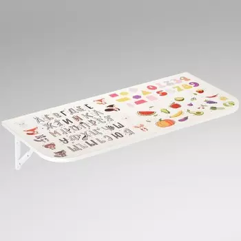 Стол подвесной с фотопечатью, 800х400х20, Белый